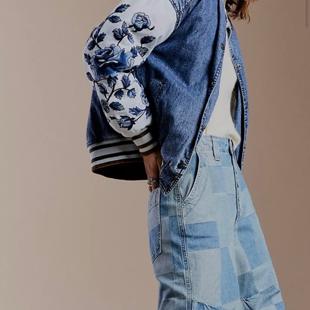 ⭐️HOST PICK⭐️ NWT Free People Team Spirit Bomber Jacket -S & M - Picture 8 of 10